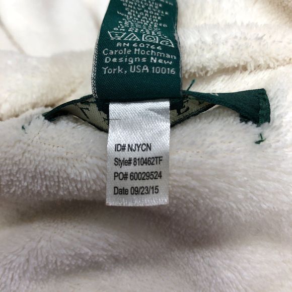 Ralph Lauren Women Polyester Fleece Bath Robe Size Extra Large White B220 -11 - Picture 9 of 15